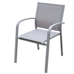 Fauteuil De Jardin Alu Empilable Murano - Silver -Mobilier De Jardin fauteuil de jardin en alu empilable murano silver 76475
