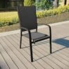 Fauteuil De Jardin Haut Alu Empilable Murano - Gris Anthracite