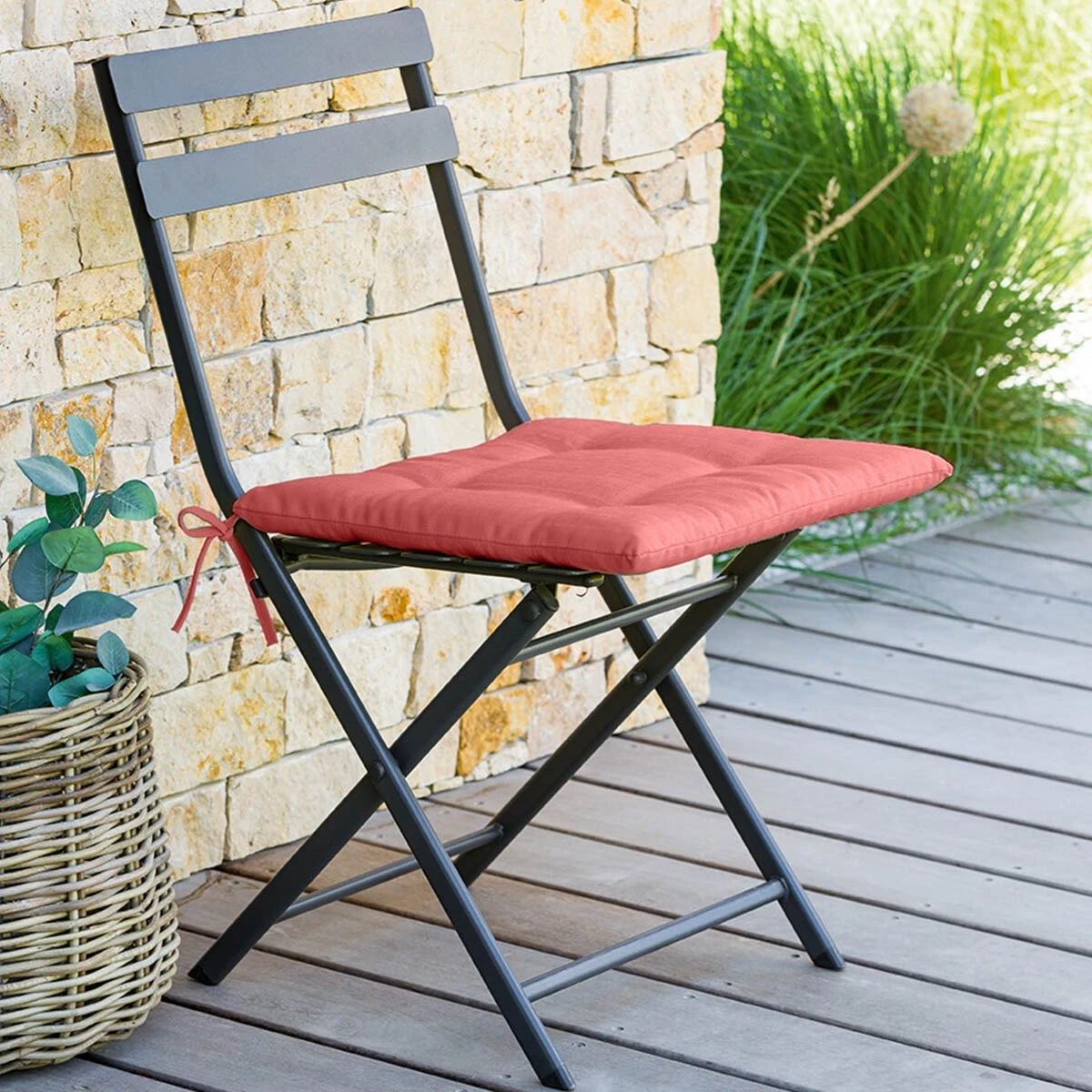 Coussin de chaise carré (40 cm) Korai Rose Marsala Coussin De Chaise Carré (40 Cm) Korai Rose Marsala -Mobilier De Jardin galette de chaise matelass e korai rose marsala 68207 1622715790