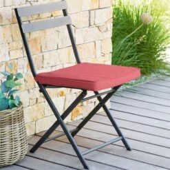 Galette De Chaise Carrée (40 Cm) Korai Rose Marsala