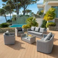 Mobilier De Jardin -Mobilier De Jardin housses de coussin pour salon de jardin 7 places calvi gris clair 127852 1682323049