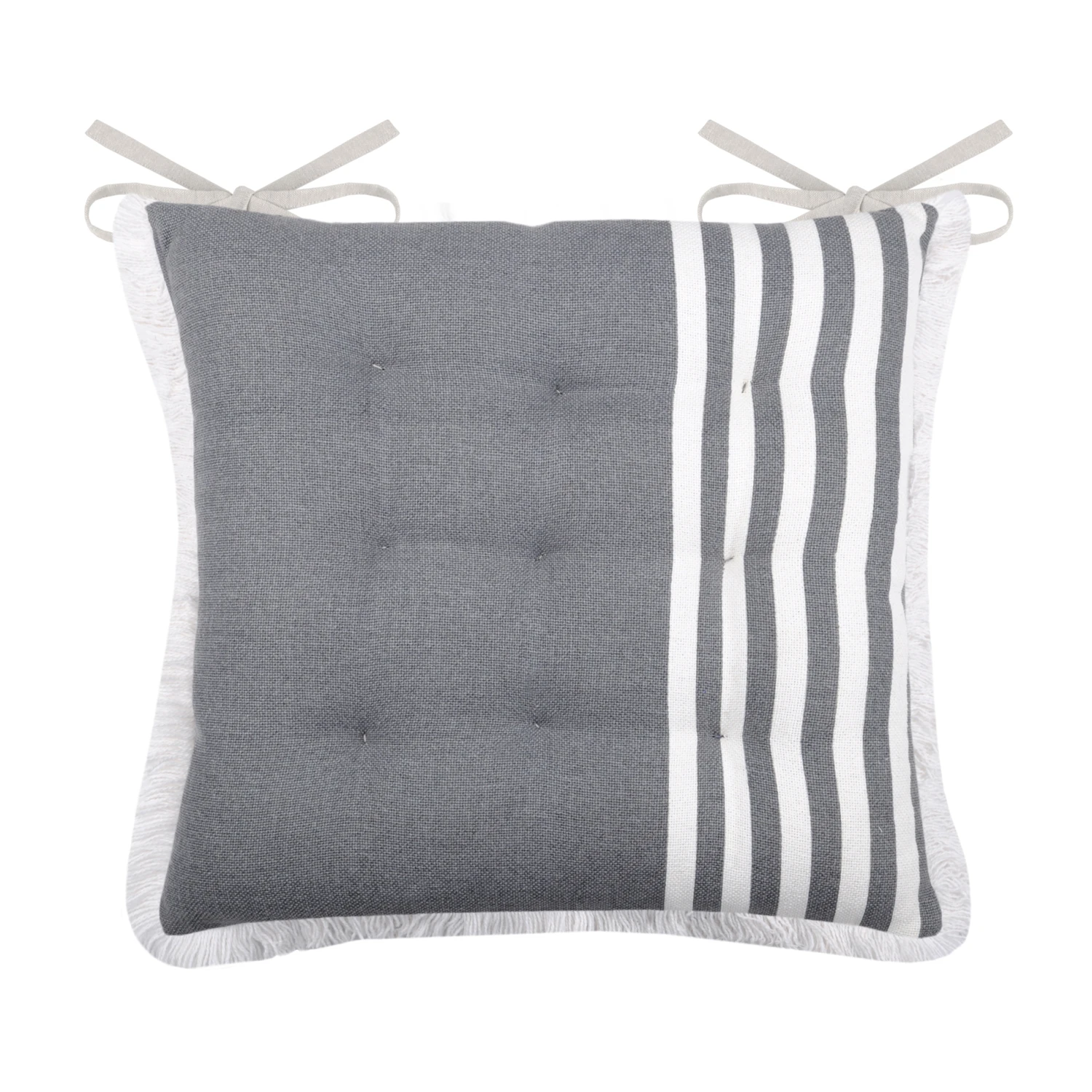 Coussin de chaise carré (40 cm) Inboard Gris Coussin De Chaise Carré (40 Cm) Inboard Gris -Mobilier De Jardin inboard galette 9pts 40x40 recto motifs verso uni finition franges 80821 1580718933