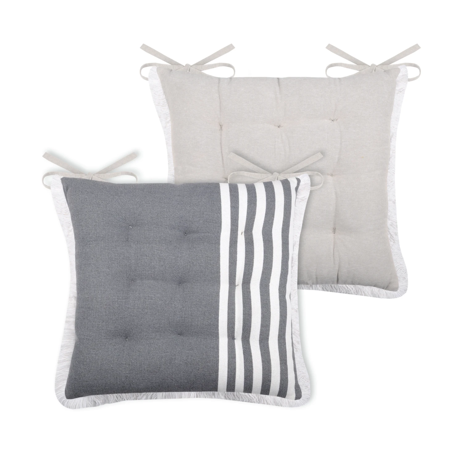 Coussin de chaise carré (40 cm) Inboard Gris Coussin De Chaise Carré (40 Cm) Inboard Gris -Mobilier De Jardin inboard galette 9pts 40x40 recto motifs verso uni finition franges 80821 1580718977