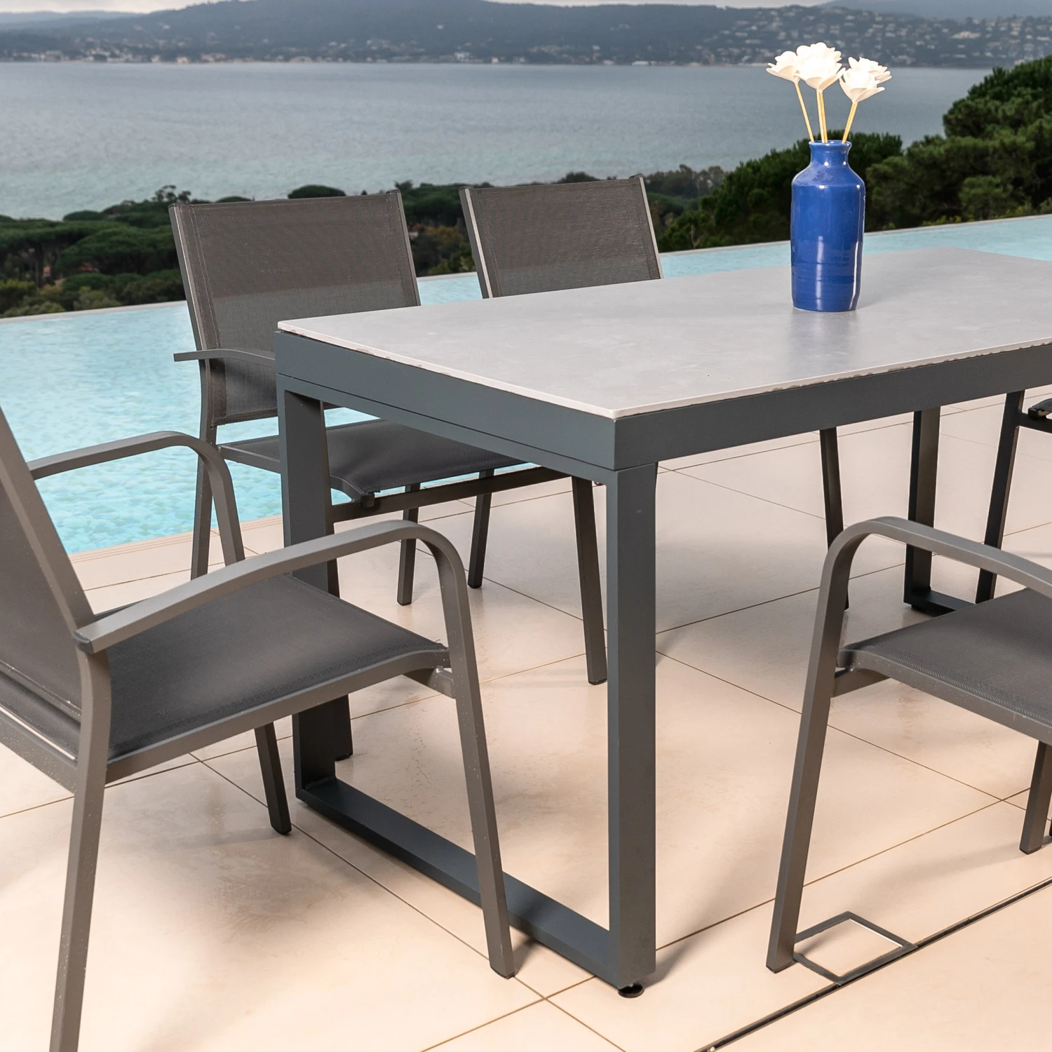 Table de jardin 6 places Aluminium/Céramique Kore (D120 cm) - Gris anthracite Table De Jardin 6 Places Aluminium/Céramique Kore (D120 Cm) - Gris Anthracite -Mobilier De Jardin kore anthracite 38 2400