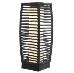 Lanterne Solaire LED Résine Tressée Grand Modèle - Blanc Chaud