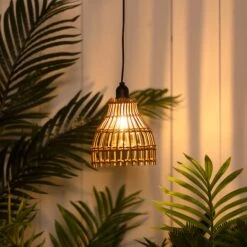 Suspension Rotin - Bois Naturel