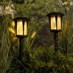 Lot De 2 Bornes De Jardin Solaires Xena - Blanc Chaud