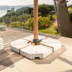 Lot De 4 Dalles Pour Parasol Bahia 20L - Blanches -Mobilier De Jardin lot de 4 dalles pour parasol bahia 20l blanches 94501 1648720415