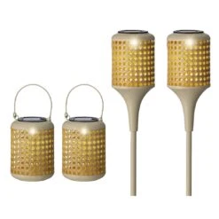 Lot De 4 Lumières Solaires Soly - Beige -Mobilier De Jardin lot de 4 lumi res solaires soly beige 113159 1642669177