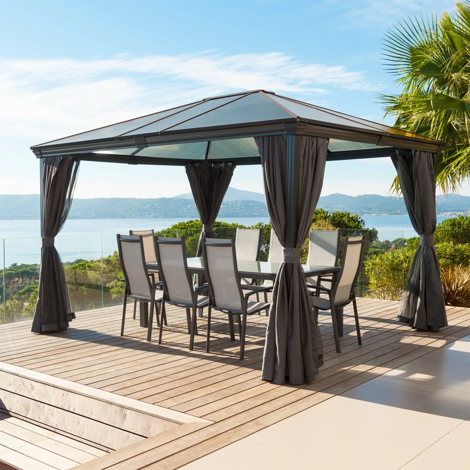 Lot de 4 rideaux de tonnelle Belize (3,6 x 3 m) - Gris Ardoise Lot De 4 Rideaux De Tonnelle Belize (3,6 X 3 M) - Gris Ardoise -Mobilier De Jardin lot de 4 rideaux de tonnelle belize 3 6 x 3 m ardoise 112934 1644919295