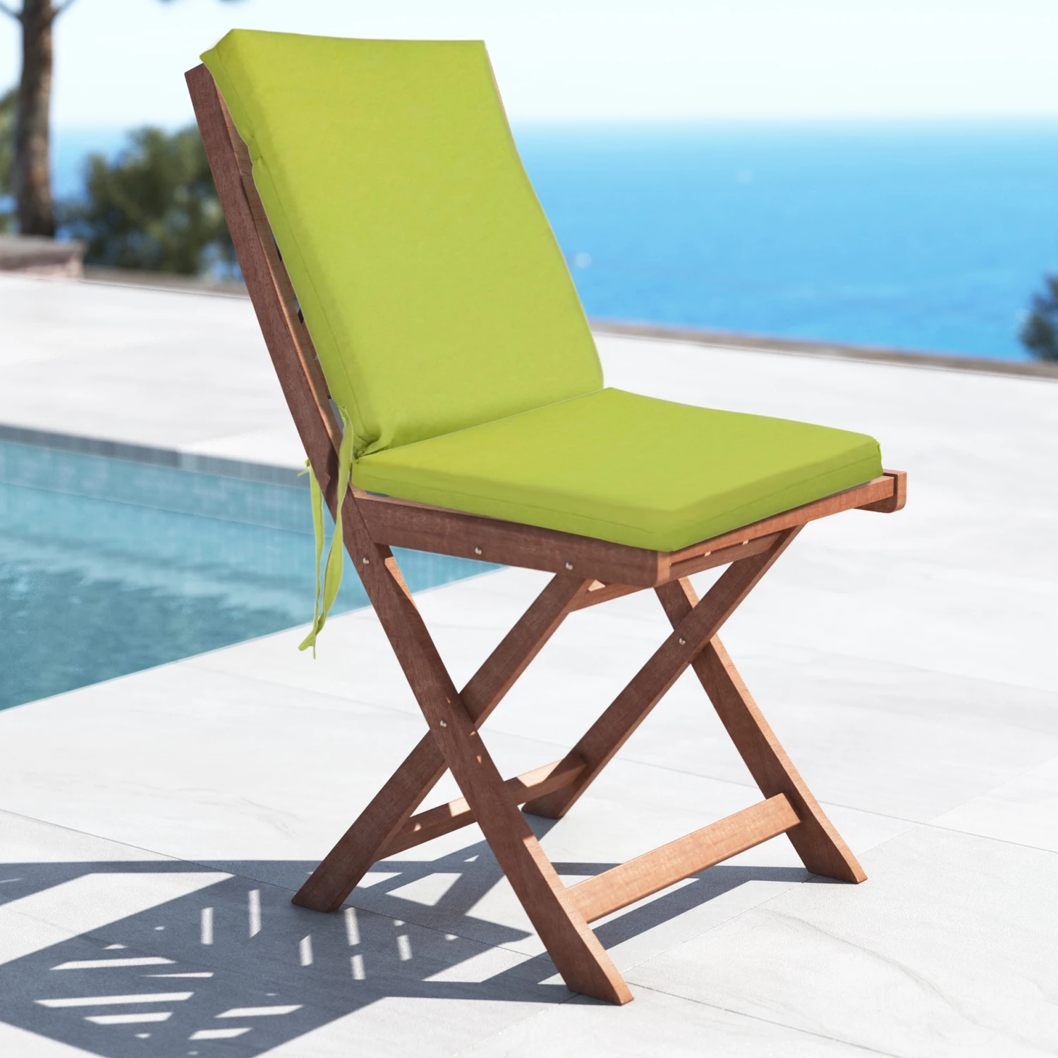 Galette de chaise avec dossier (L90 cm) Mambo Vert Galette De Chaise Avec Dossier (L90 Cm) Mambo Vert -Mobilier De Jardin mambo chaise dossier copie