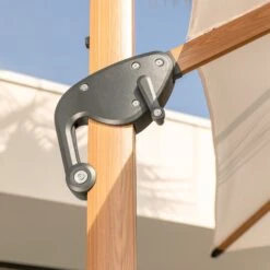 Parasol Déporté Yucatan Rectangulaire (L4 X 3m) - Bois Et Blanc -Mobilier De Jardin parasol d port yucatan l4 x 3m blanc 94606 1648727292