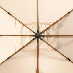 Parasol Déporté Yucatan Rectangulaire (L4 X 3m) - Bois Et Blanc -Mobilier De Jardin parasol d port yucatan l4 x 3m blanc 94606 1648727351