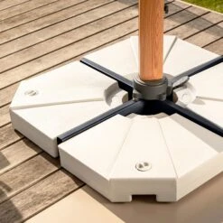 Parasol Déporté Yucatan Rectangulaire (L4 X 3m) - Bois Et Blanc -Mobilier De Jardin parasol d port yucatan l4 x 3m blanc 94606 1686051310