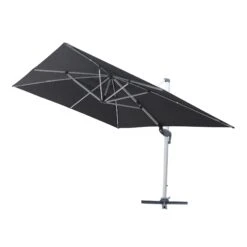 Parasol Déporté à LED Yucatan Rectangulaire (L4 X 3 M) - Gris Anthracite -Mobilier De Jardin parasol decentre yucatan 3x4m avec led anthracite 94609 1643725897