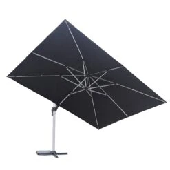 Parasol Déporté à LED Yucatan Rectangulaire (L4 X 3 M) - Gris Anthracite -Mobilier De Jardin parasol decentre yucatan 3x4m avec led anthracite 94609 1643725915