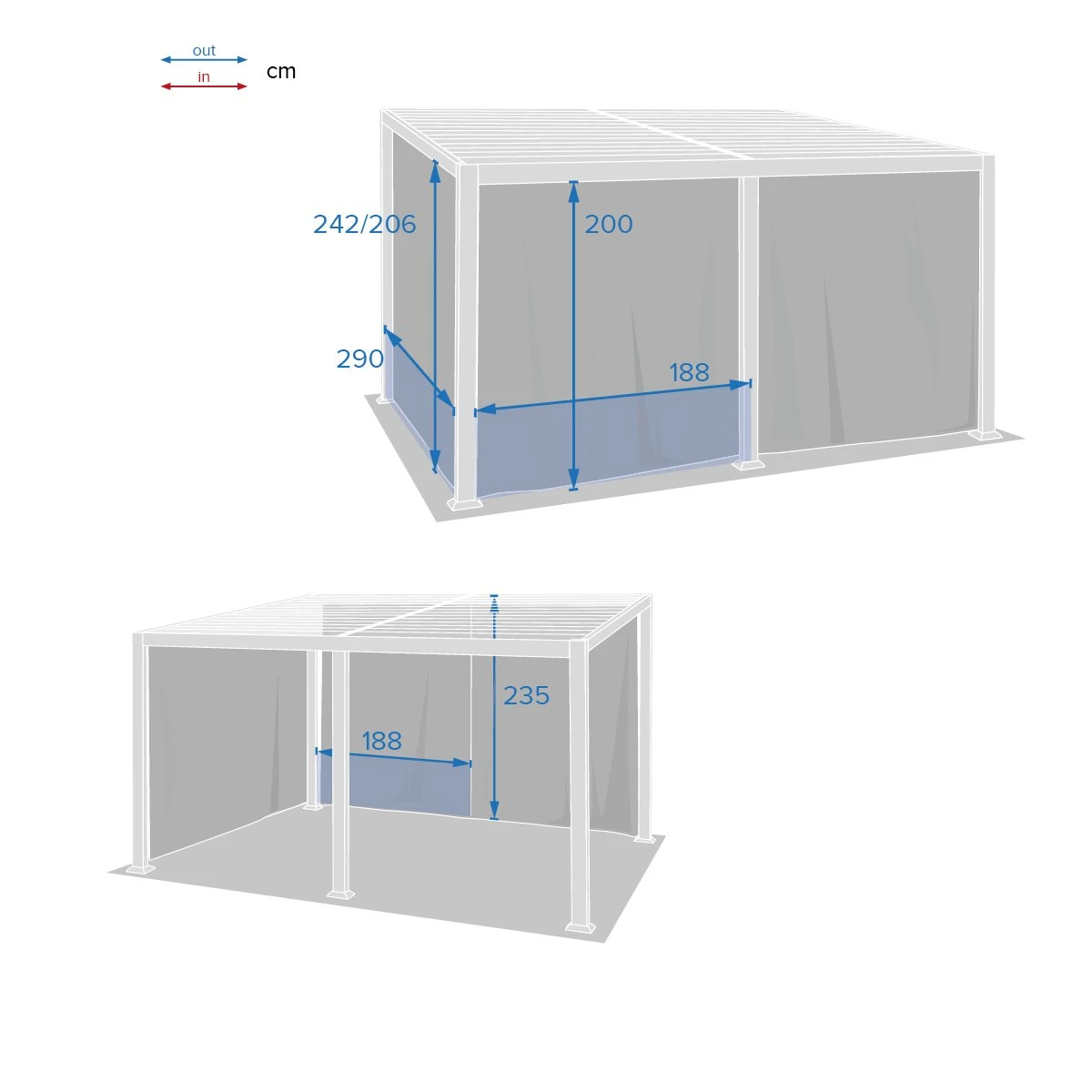 Lot de 4 rideaux de tonnelle Avila (4 x 3 m) - Gris Ardoise Lot De 4 Rideaux De Tonnelle Avila (4 X 3 M) - Gris Ardoise -Mobilier De Jardin rideaux avila rail 4x3m ard 112937 1641892357