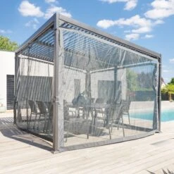 Lot De 6 Moustiquaires Pour Tonnelle Avila (4 X 3 M) - Gris