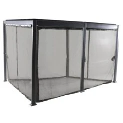 Lot De 6 Moustiquaires Pour Tonnelle Avila (4 X 3 M) - Gris -Mobilier De Jardin rideaux moust avila rail 4x3 112922 1641825031