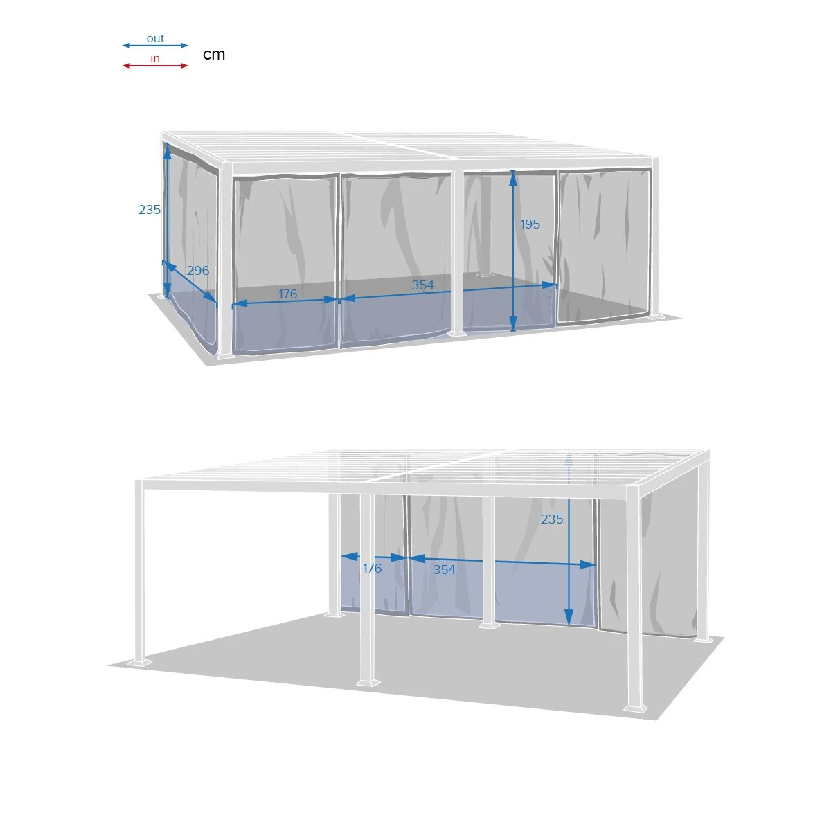Lot de 8 moustiquaires pour tonnelle Avila (7,2 x 3 m) - Gris Lot De 8 Moustiquaires Pour Tonnelle Avila (7,2 X 3 M) - Gris -Mobilier De Jardin rideaux moust avila rail 7 2x3 112925 1641824816