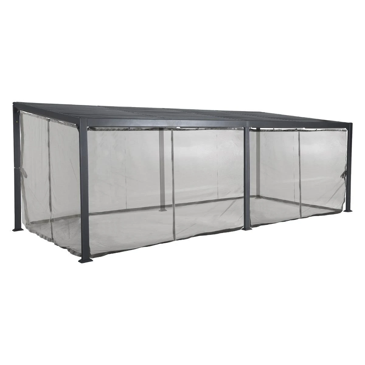 Lot de 8 moustiquaires pour tonnelle Avila (7,2 x 3 m) - Gris Lot De 8 Moustiquaires Pour Tonnelle Avila (7,2 X 3 M) - Gris -Mobilier De Jardin rideaux moust avila rail 7 2x3 112925 1641824850