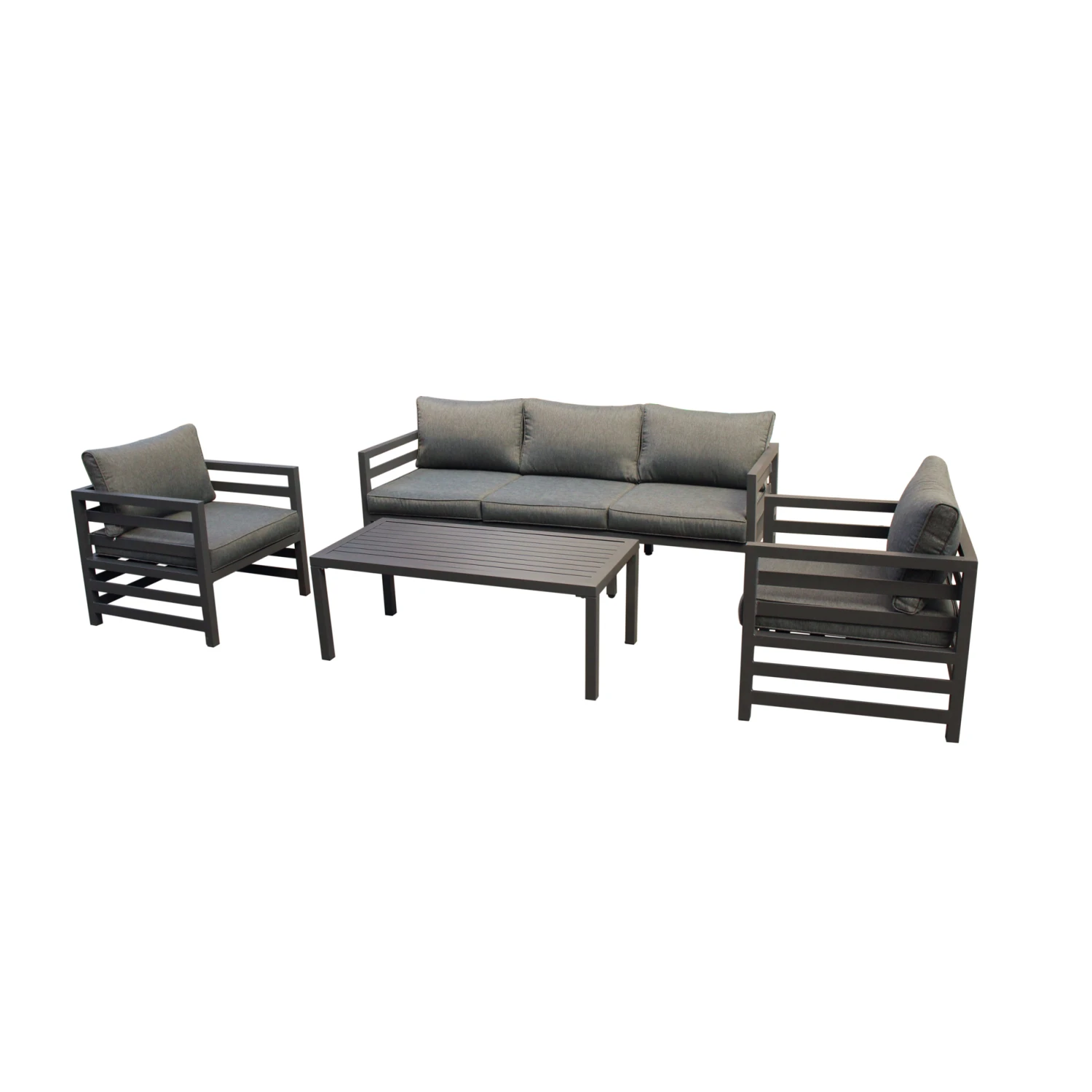 Salon de jardin Marbella Gris anthracite - 5 places Salon De Jardin Marbella Gris Anthracite - 5 Places -Mobilier De Jardin salon de jardin 4 pcs alu marbella anthracite 76841