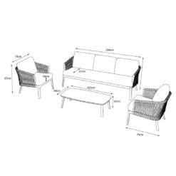 Salon De Jardin Amalfi Blanc - 5 Places -Mobilier De Jardin salon de jardin 5 places amalfi blanc 124935 1677674724