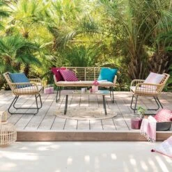 Salon De Jardin Algarve Beige Naturel - 4 Places