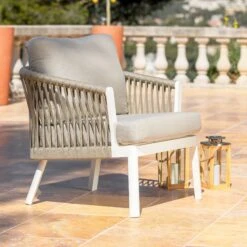 Salon De Jardin Amalfi Blanc - 5 Places -Mobilier De Jardin salon de jardin amalfi blanc 5 places 124935 1685710222