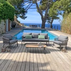 Salon De Jardin Amalfi Gris Anthracite - 5 Places