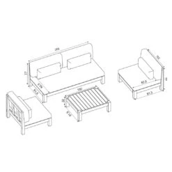 Salon De Jardin Borneo Naturel - 5 Places -Mobilier De Jardin salon de jardin borneo naturel 5 places 68625 1685965137