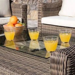 Salon De Jardin Calvi Sepia/Ecru - 7 Places -Mobilier De Jardin salon de jardin calvi sepia ecru 7 places 29626 5 1582537099