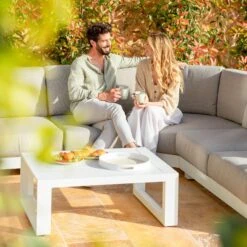 Salon De Jardin D'angle Elba Blanc - 5 Places -Mobilier De Jardin salon de jardin d angle elba blanc 5 places 124923 1685711224