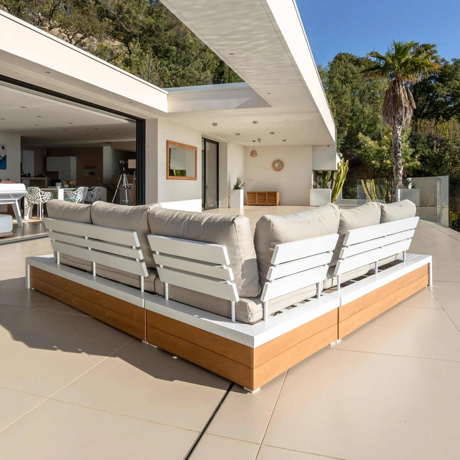 Salon de jardin d'angle Manacor Blanc - 5 places Salon De Jardin D'angle Manacor Blanc - 5 Places -Mobilier De Jardin salon de jardin d angle manacor blanc 5 places 94678 1648461405