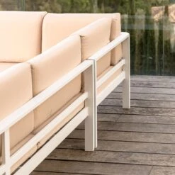 Salon De Jardin D'angle Ostara Blanc - 6 Places -Mobilier De Jardin salon de jardin d angle ostara blanc 6 places 94675 1648719225