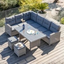 Salon De Jardin D'angle Tivoli Gris Clair/Gris Foncé - 7 Places -Mobilier De Jardin salon de jardin d angle tivoli gris clair gris fonc 7 places 76862 1648453362