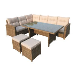 Salon De Jardin D'angle Tivoli Naturel/Beige - 7 Places 4 Salon De Jardin D'angle Tivoli Naturel/Beige - 7 Places -Mobilier De Jardin salon de jardin d angle tivoli naturel beige 7 places 76865 1584022344