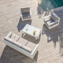 Salon De Jardin Elba Blanc/Taupe - 5 Places 2 Salon De Jardin Elba Blanc/Taupe - 5 Places -Mobilier De Jardin salon de jardin elba blanc 5 places 76904 1582720375