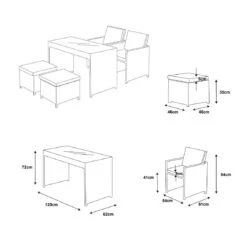 Salon De Jardin Encastrable Menorca Gris - 4 Places -Mobilier De Jardin salon de jardin encastrable menorca gris 4 places 68544 1667834308