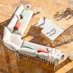 Salon De Jardin Long Beach Blanc - 7 Places -Mobilier De Jardin salon de jardin long beach blanc 7 places 94687 1685712034