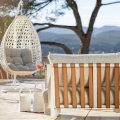 Salon De Jardin Long Beach Blanc - 7 Places -Mobilier De Jardin salon de jardin long beach blanc 7 places 94687 1685712059