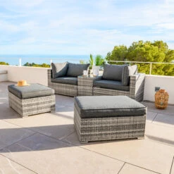 Salon De Jardin Mallorca Gris - 4 Places