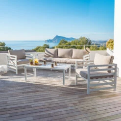 Salon De Jardin Marbella Blanc - 5 Places