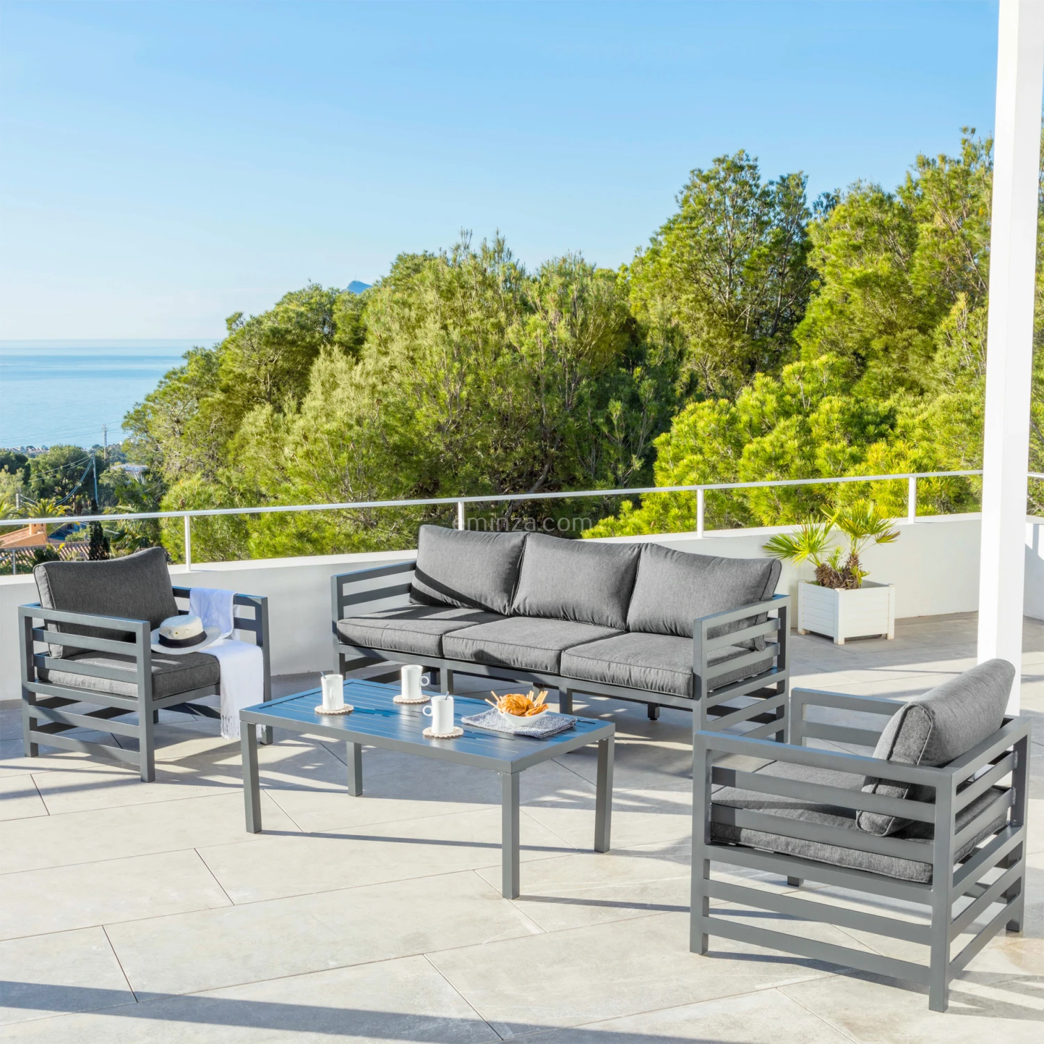 Salon de jardin Marbella Gris anthracite - 5 places Salon De Jardin Marbella Gris Anthracite - 5 Places -Mobilier De Jardin salon de jardin marbella gris anthracite 5 places 76841 1583407687