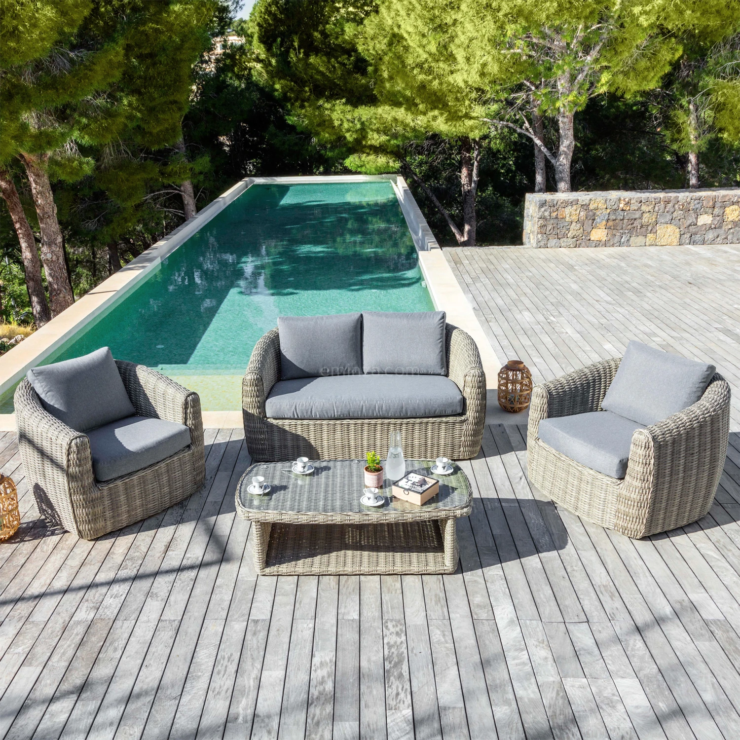 Salon de jardin Merida Gris - 4 places Salon De Jardin Merida Gris - 4 Places -Mobilier De Jardin salon de jardin merida gris 4 places 76880 1583400141