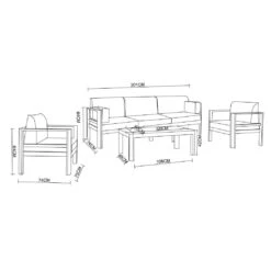 Salon De Jardin Ostara Blanc - 5 Places -Mobilier De Jardin salon de jardin ostara blanc 5 places 94669 1667895379