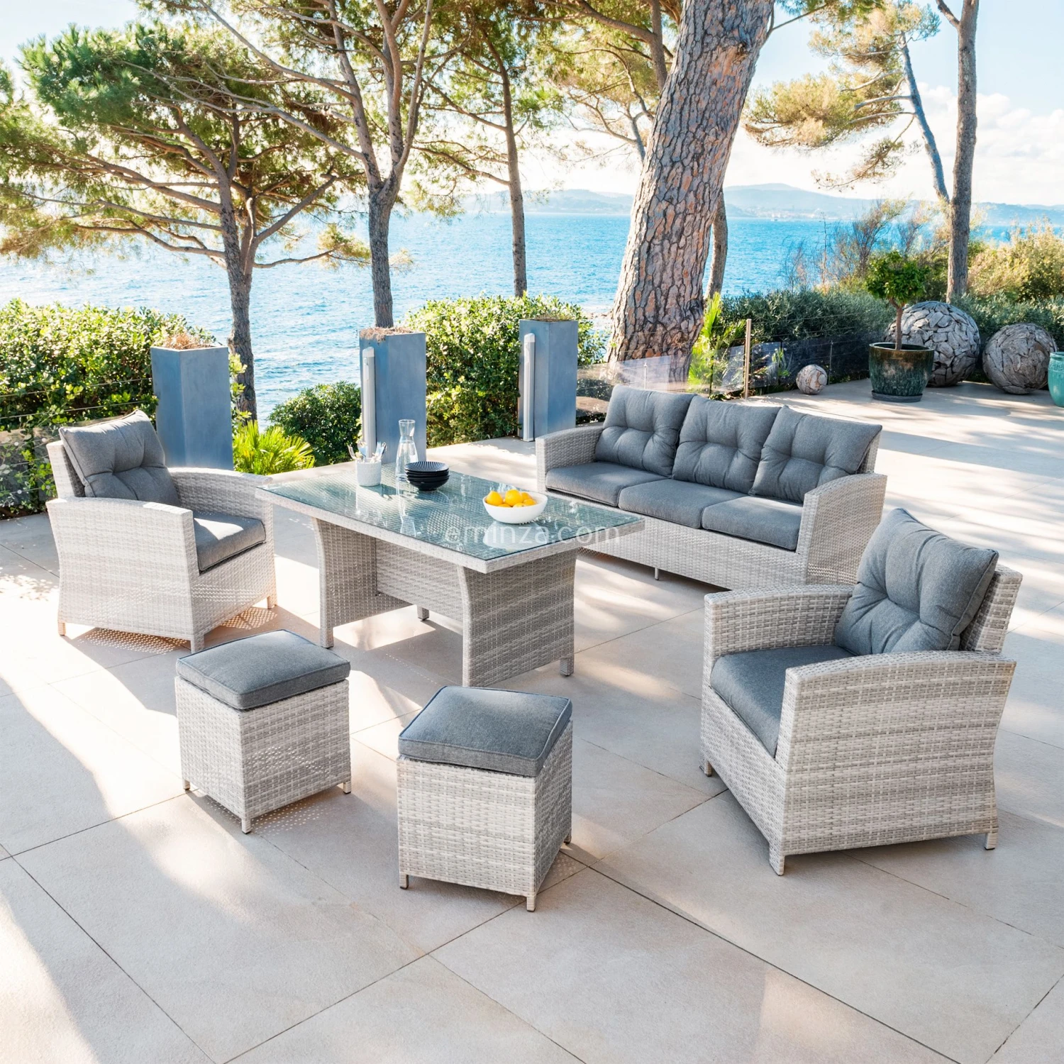 Salon de jardin Tivoli Gris clair/Gris foncé - 7 places Salon De Jardin Tivoli Gris Clair/Gris Foncé - 7 Places -Mobilier De Jardin salon de jardin tivoli gris clair gris fonce 7 places 51180 1584021409