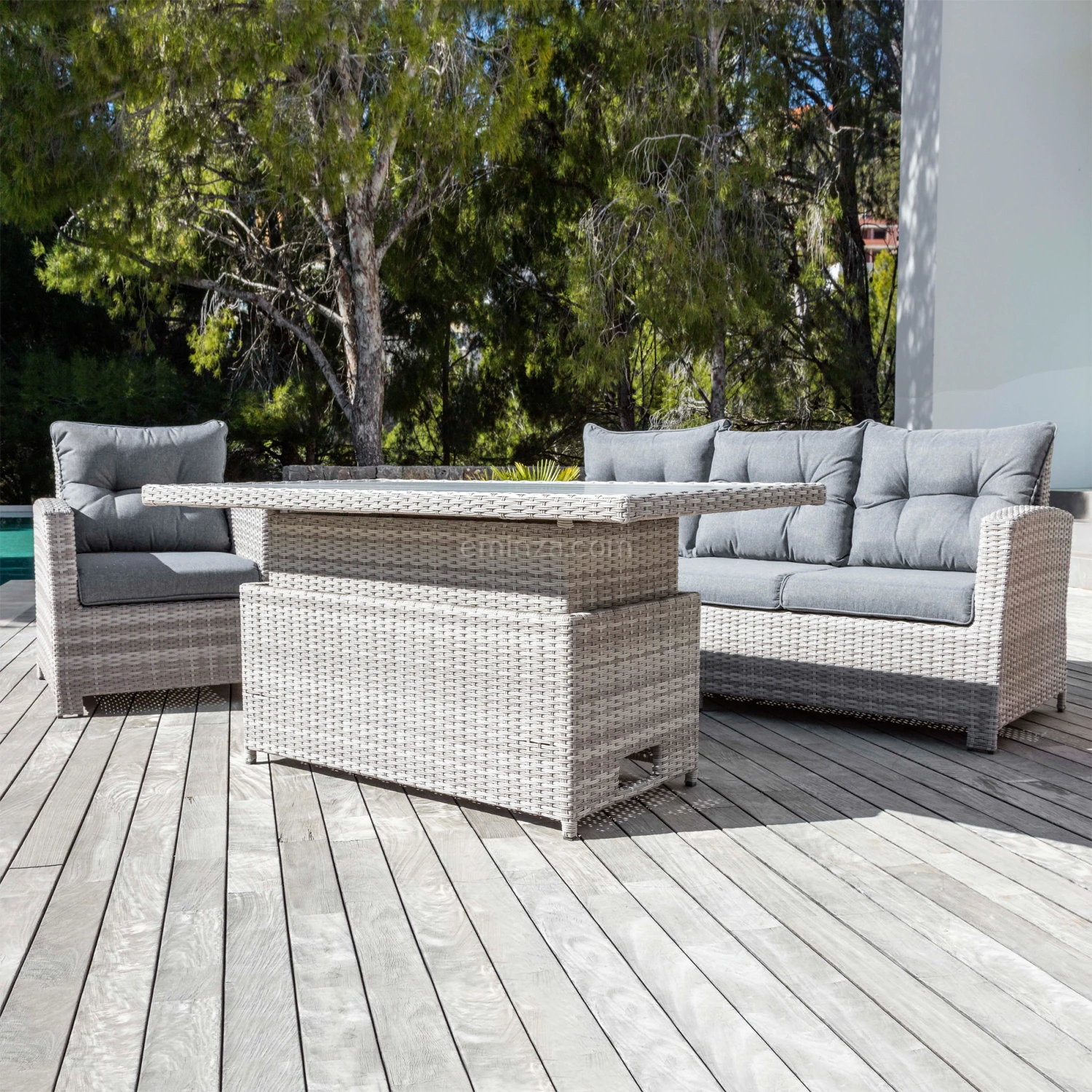 Salon de jardin Tivoli Up and down Gris clair/Gris foncé - 7 places Salon De Jardin Tivoli Up And Down Gris Clair/Gris Foncé - 7 Places -Mobilier De Jardin salon de jardin tivoli up and down gris clair gris fonce 7 places 76886 1583335750