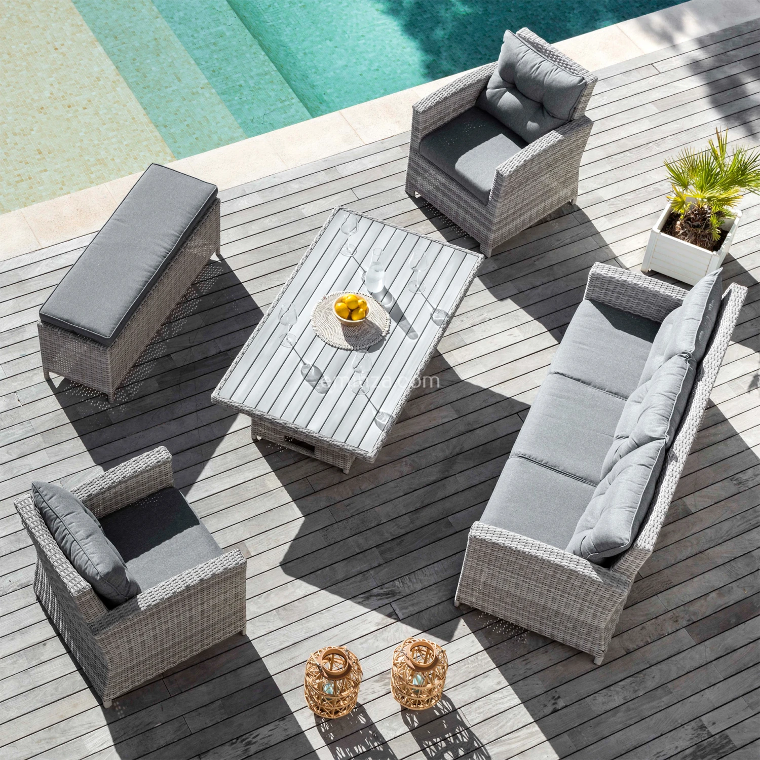 Salon de jardin Tivoli Up and down Gris clair/Gris foncé - 7 places Salon De Jardin Tivoli Up And Down Gris Clair/Gris Foncé - 7 Places -Mobilier De Jardin salon de jardin tivoli up and down gris clair gris fonce 7 places 76886 1583396849