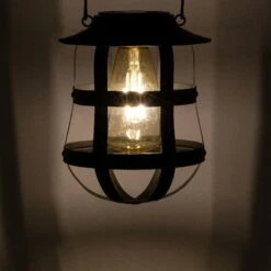 Lanterne Solaire à LED Indus - Noir -Mobilier De Jardin solar lampe suspendue metal fixe dia15 00 h19 00cm 1l noir 124608 1671180612